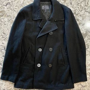 Black J. Crew Wool Sailors Peacoat